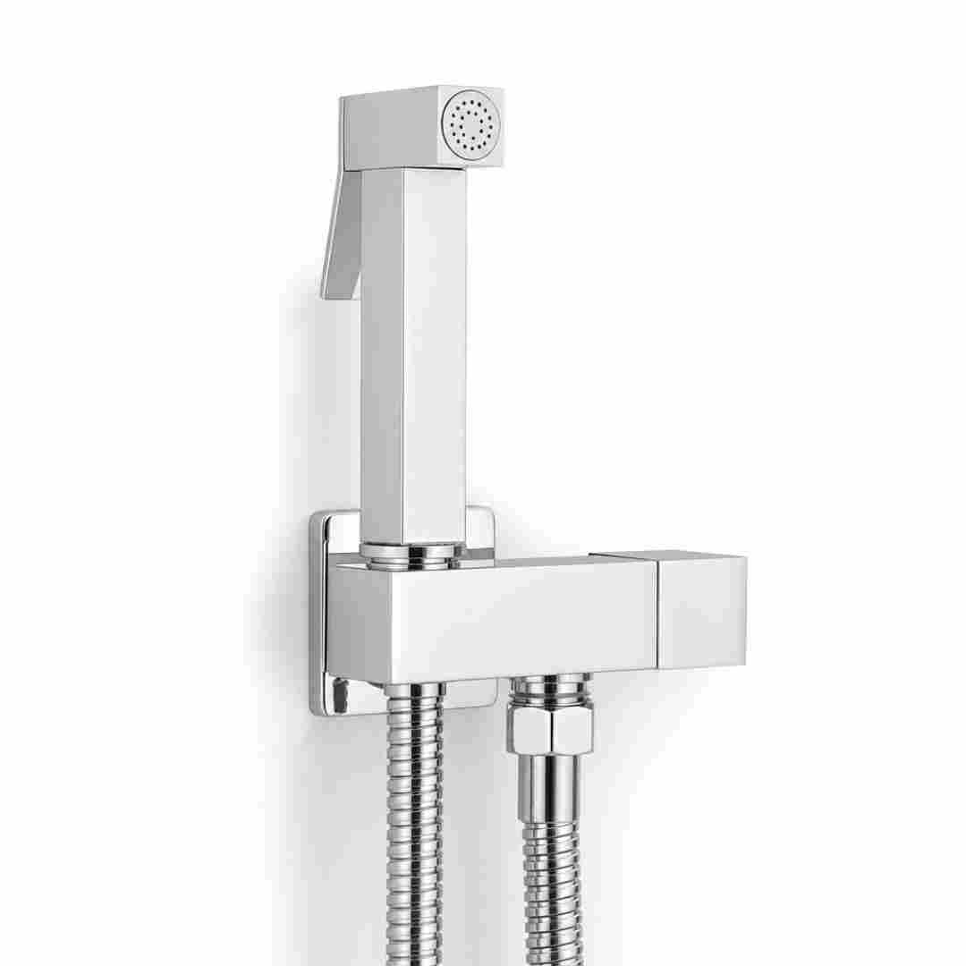 Douchette WC murale en acier inoxydable, jet ciblé, eau froide