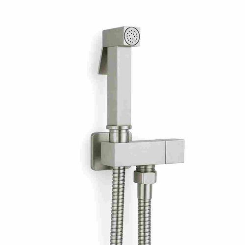 Douchette WC murale en acier inoxydable, jet ciblé, eau froide