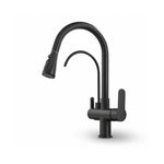 Mitigeur de cuisine 3 voies eau filtrée en laiton, finition noir mat, avec douchette extractible