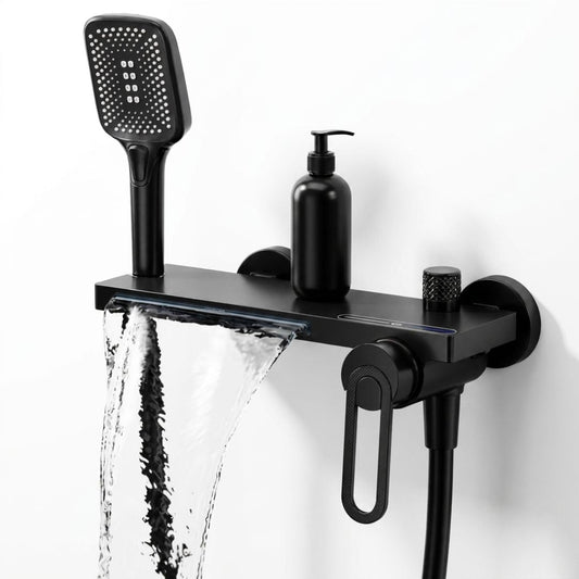 Robinet mural baignoire et douche cascade avec douchette à main