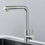 Robinet de cuisine douchette extractible 2 jets — Monotrou, laiton et inox