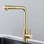 Robinet de cuisine douchette extractible 2 jets — Monotrou, laiton et inox