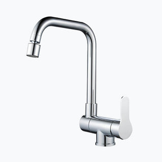 Robinet de cuisine rabattable à bec flexible — Escamotable, rotation 360°, 2 jets