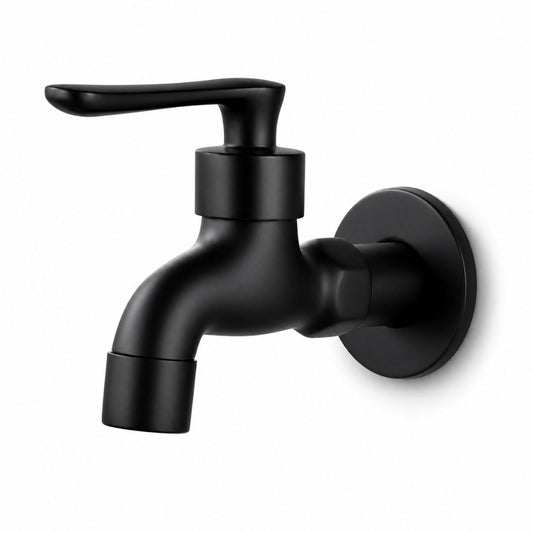 Robinet mural extérieur en laiton noir mat, eau froide