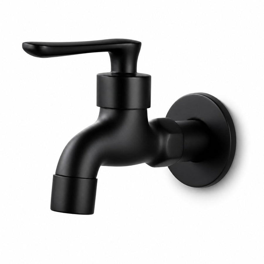 Robinet mural extérieur en laiton noir mat, eau froide