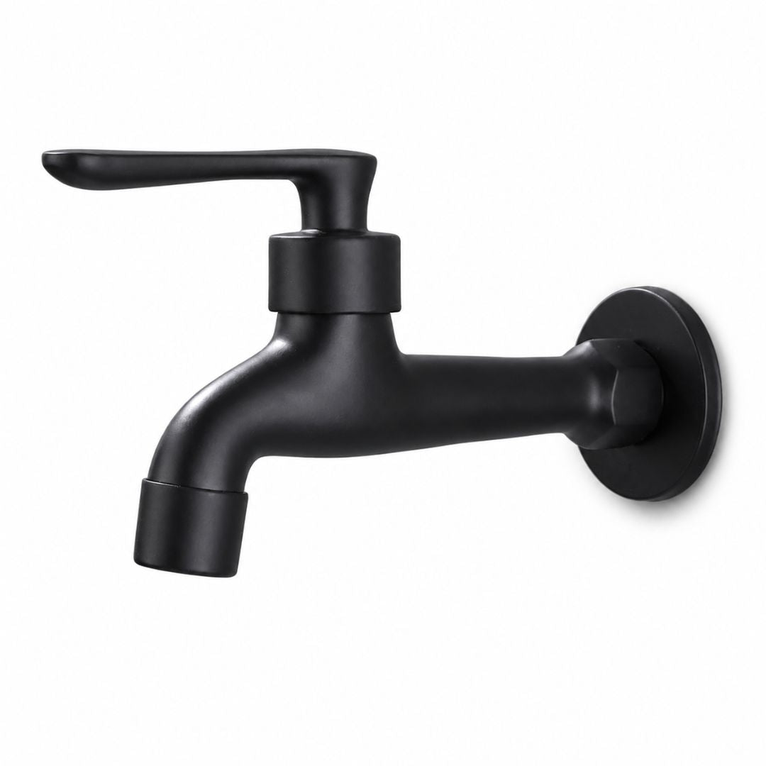 Robinet mural extérieur en laiton noir mat, eau froide