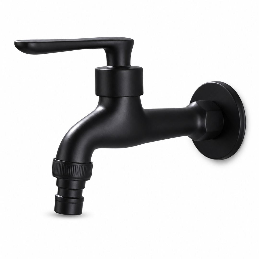 Robinet mural extérieur en laiton noir mat, eau froide