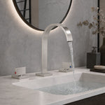 Robinet de lavabo 3 trous en laiton massif, double poignée