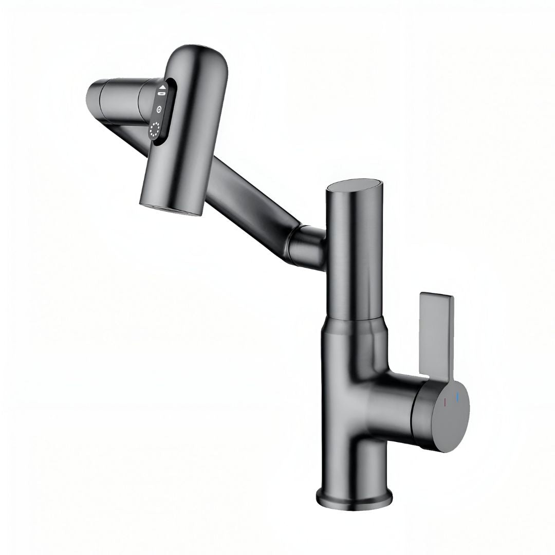 Robinet de lavabo rotatif 1080° avec écran LED de température