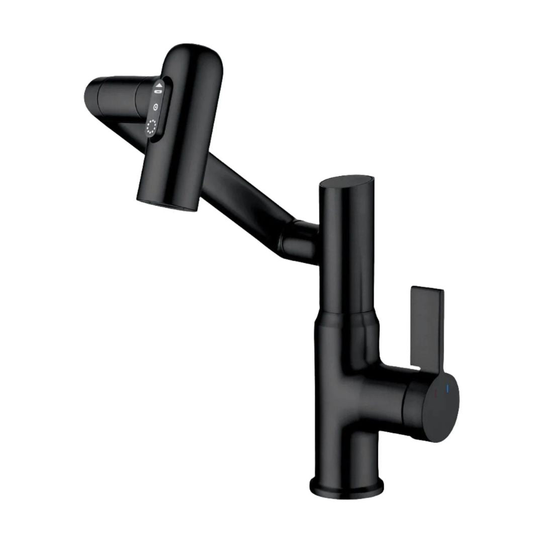 Robinet de lavabo rotatif 1080° avec écran LED de température