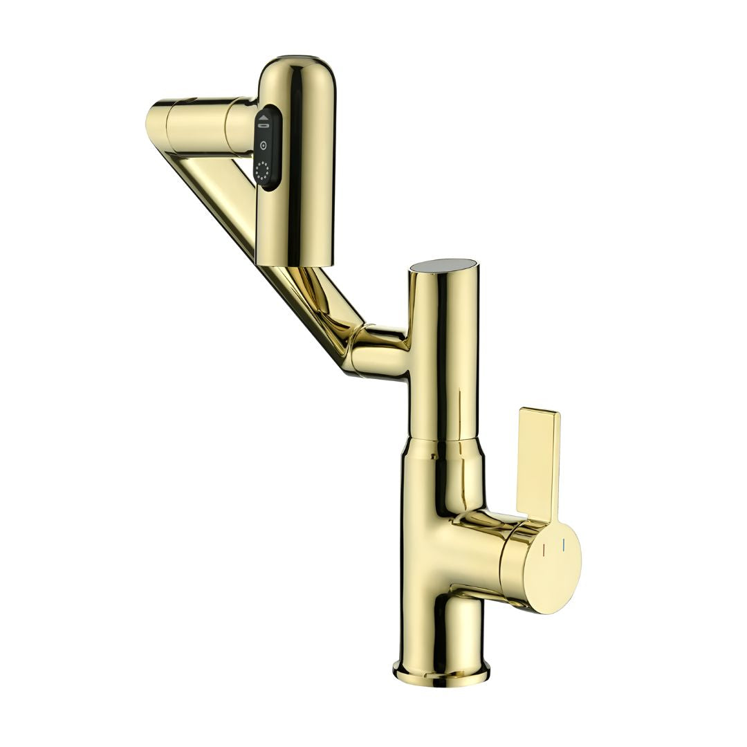Robinet de lavabo rotatif 1080° avec écran LED de température