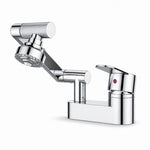 Robinet de lavabo rotatif 1080°, montage 2 trous, 2 modes de jet